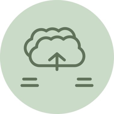 Bulut Yükleme Yeşil Çember. Web Kullanımı için Vektör İllüstrasyonu