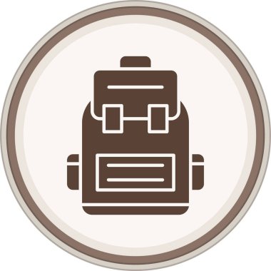 Backpack Glyph brown circle. Vector Illustration For Web Use