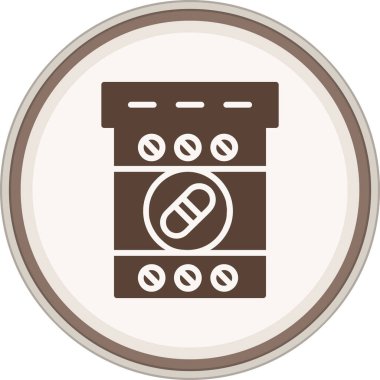 Medicine Glyph brown circle. Vector Illustration For Web Use