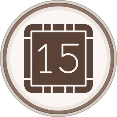 On beş Glyph kahverengi daire. Web Kullanımı için Vektör İllüstrasyonu