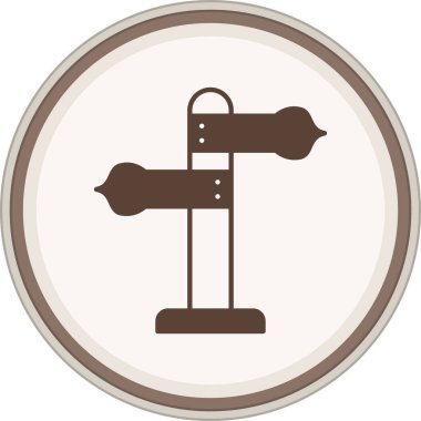 Glyph kahverengi daire işaretleniyor. Web Kullanımı için Vektör İllüstrasyonu