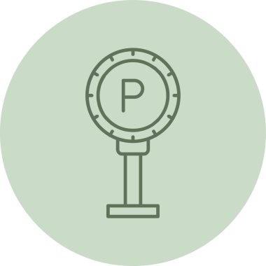 Parking Sign green Circle. Vector Illustration For Web Use