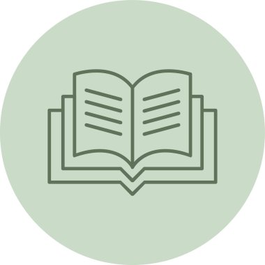 Açık Kitap Yeşil Çember. Web Kullanımı için Vektör İllüstrasyonu