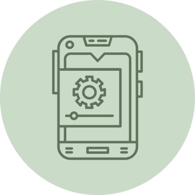 Ayarlar yeşil daire. Web Kullanımı için Vektör İllüstrasyonu