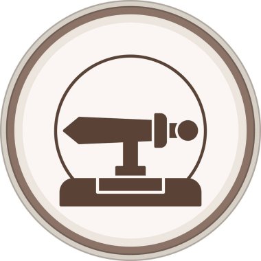 Kılıç sembolü kahverengi daire. Web Kullanımı için Vektör İllüstrasyonu