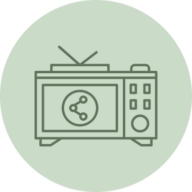 Televizyon Yeşil Çember. Web Kullanımı için Vektör İllüstrasyonu