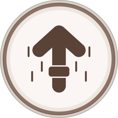 Yukarı Arrow Glyph kahverengi dairesi. Web Kullanımı için Vektör İllüstrasyonu