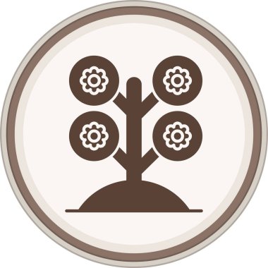 Çiçekler kahverengi çember şeklinde. Web Kullanımı için Vektör İllüstrasyonu