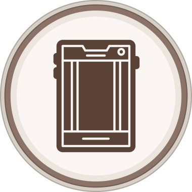 Smartphone Glyph brown circle. Vector Illustration For Web Use