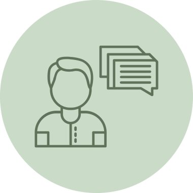 Mesajlar yeşil daire. Web Kullanımı için Vektör İllüstrasyonu