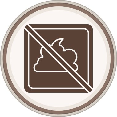 Poop Glyph kahverengi çember yok. Web Kullanımı için Vektör İllüstrasyonu