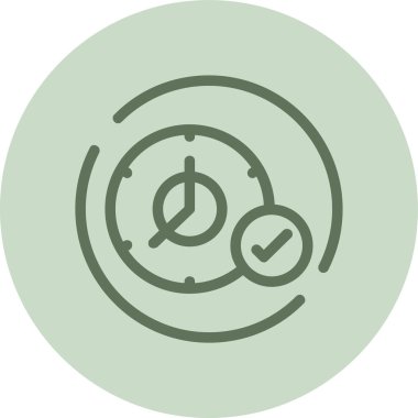 Time-check green Circle. Vector Illustration For Web Use
