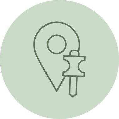 Konum yeşil daire. Web Kullanımı için Vektör İllüstrasyonu