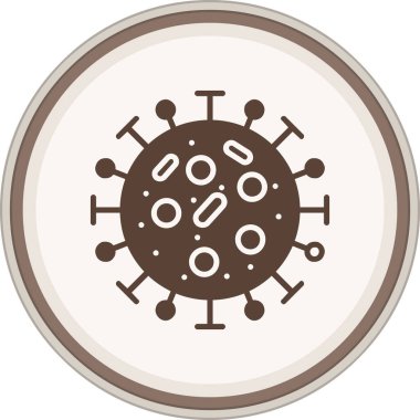 Virüs kabartmalı kahverengi daire. Web Kullanımı için Vektör İllüstrasyonu