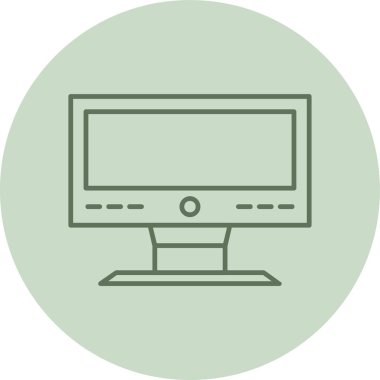 Computer green Circle. Vector Illustration For Web Use
