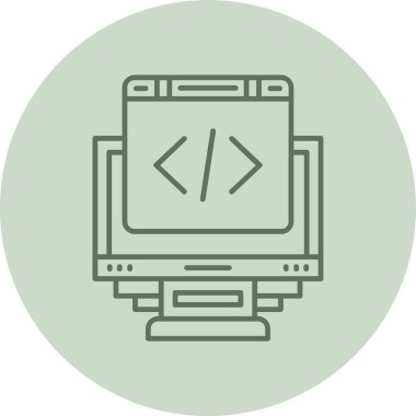 Coding green Circle. Vector Illustration For Web Use