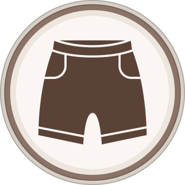Shorts Glyph kahverengi daire. Web Kullanımı için Vektör İllüstrasyonu