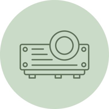 Projector green Circle. Vector Illustration For Web Use