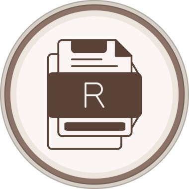 R Glyph kahverengi çember. Web Kullanımı için Vektör İllüstrasyonu