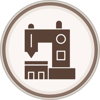 Sewing Machine Glyph brown circle. Vector Illustration For Web Use