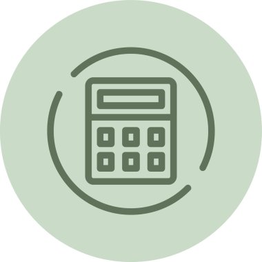 Calculator green Circle. Vector Illustration For Web Use