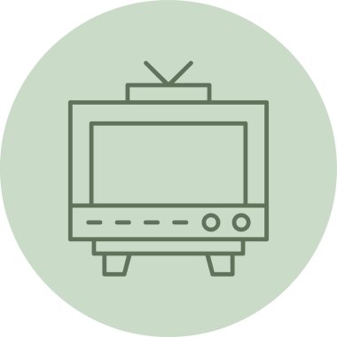 Televizyonun yeşil çemberi. Web Kullanımı için Vektör İllüstrasyonu