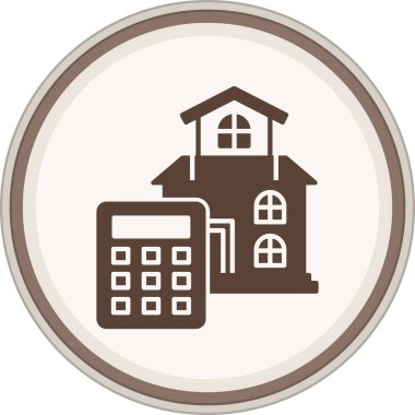 Glyph kahverengi daire hesaplamaları. Web Kullanımı için Vektör İllüstrasyonu