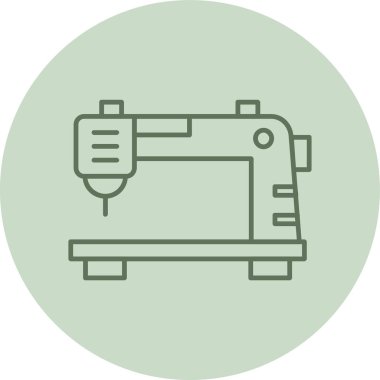 Dikiş Makinesi Yeşil Çember. Web Kullanımı için Vektör İllüstrasyonu