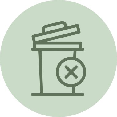 Çöp damgalı yeşil daire. Web Kullanımı için Vektör İllüstrasyonu