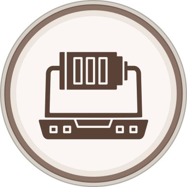 Battery Glyph brown circle. Vector Illustration For Web Use