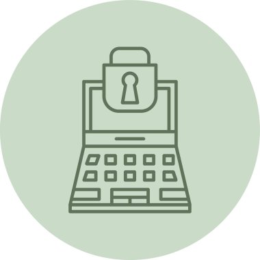 Veri Güvenliği yeşil daire. Web Kullanımı için Vektör İllüstrasyonu