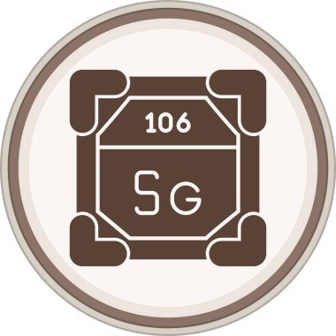 Seaborgium Glyph kahverengi daire. Web Kullanımı için Vektör İllüstrasyonu