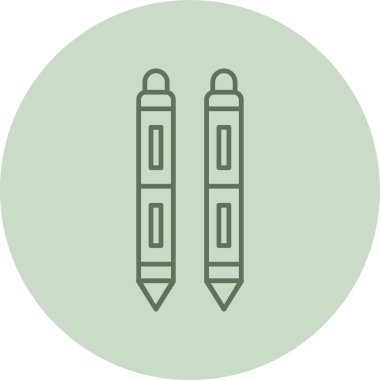 Tablet Pen green Circle. Vector Illustration For Web Use