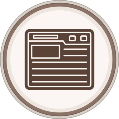 Browser Glyph brown circle. Vector Illustration For Web Use