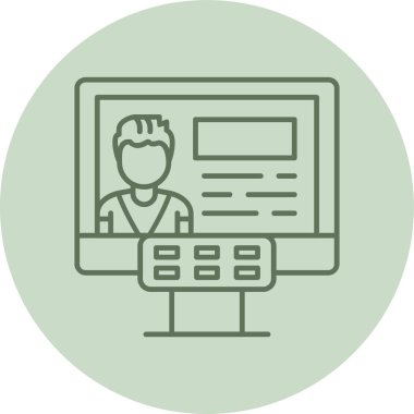 Admin Dashboard green Circle. Vector Illustration For Web Use