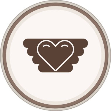 Sevgililer Günü Glyph kahverengi dairesi. Web Kullanımı için Vektör İllüstrasyonu