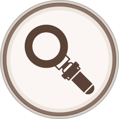 Büyüteç Kahverengi Çember. Web Kullanımı için Vektör İllüstrasyonu