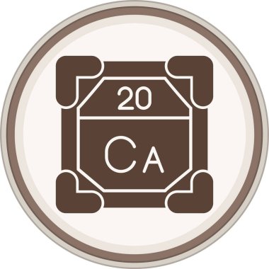 Kalsiyum Glyph kahverengi daire. Web Kullanımı için Vektör İllüstrasyonu