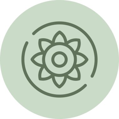 Çiçek yeşili daire. Web Kullanımı için Vektör İllüstrasyonu