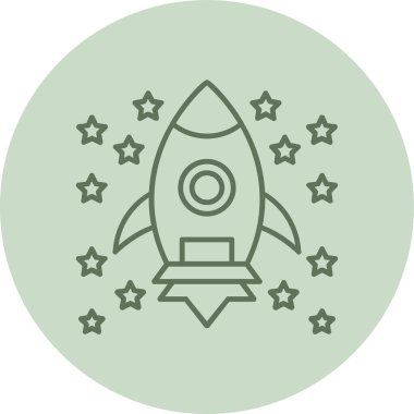 Roket yeşili daire. Web Kullanımı için Vektör İllüstrasyonu