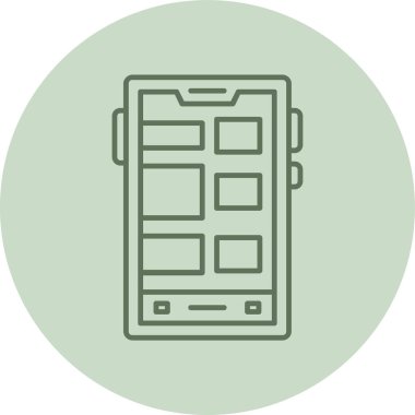 Akıllı telefon yeşil çember. Web Kullanımı için Vektör İllüstrasyonu