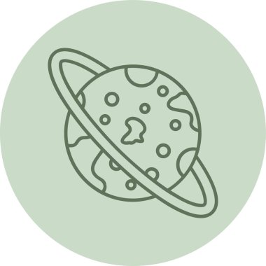 Yeşil Çember Gezegeni. Web Kullanımı için Vektör İllüstrasyonu