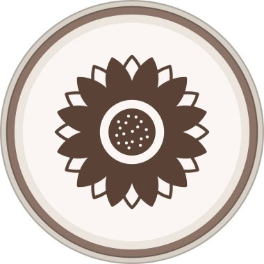 Ayçiçeği Glyph kahverengi çember. Web Kullanımı için Vektör İllüstrasyonu