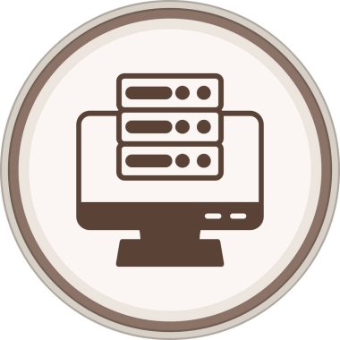 Sunucu Glyph kahverengi çember. Web Kullanımı için Vektör İllüstrasyonu