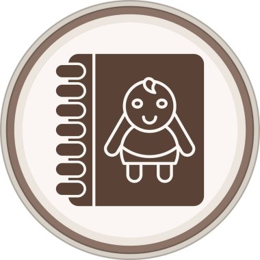 Glyph kahverengi daire çiziyor. Web Kullanımı için Vektör İllüstrasyonu