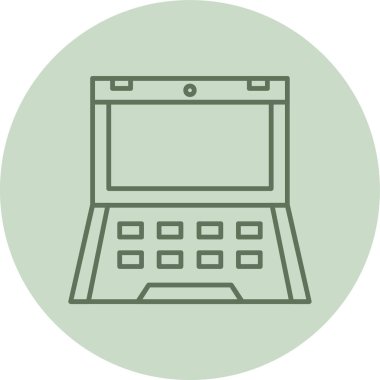 Laptop green Circle. Vector Illustration For Web Use
