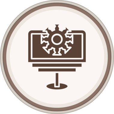 Cihaz Yönetimi Glyph kahverengi çember. Web Kullanımı için Vektör İllüstrasyonu