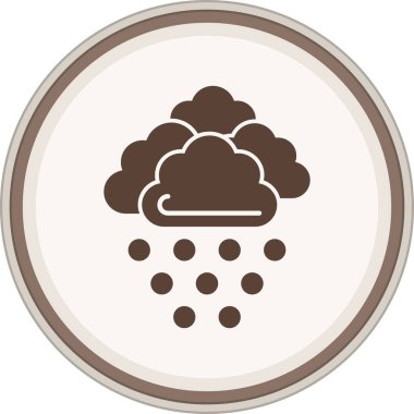 Hail Glyph brown circle. Vector Illustration For Web Use