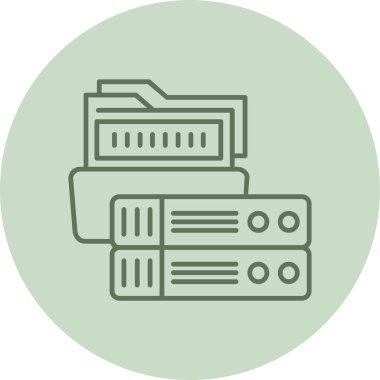 Data Storage green Circle. Vector Illustration For Web Use