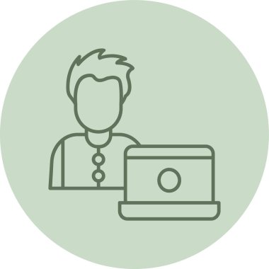 Graphic Designer green Circle. Vector Illustration For Web Use